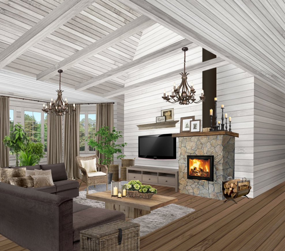 Норвежский деревянный дом внутри