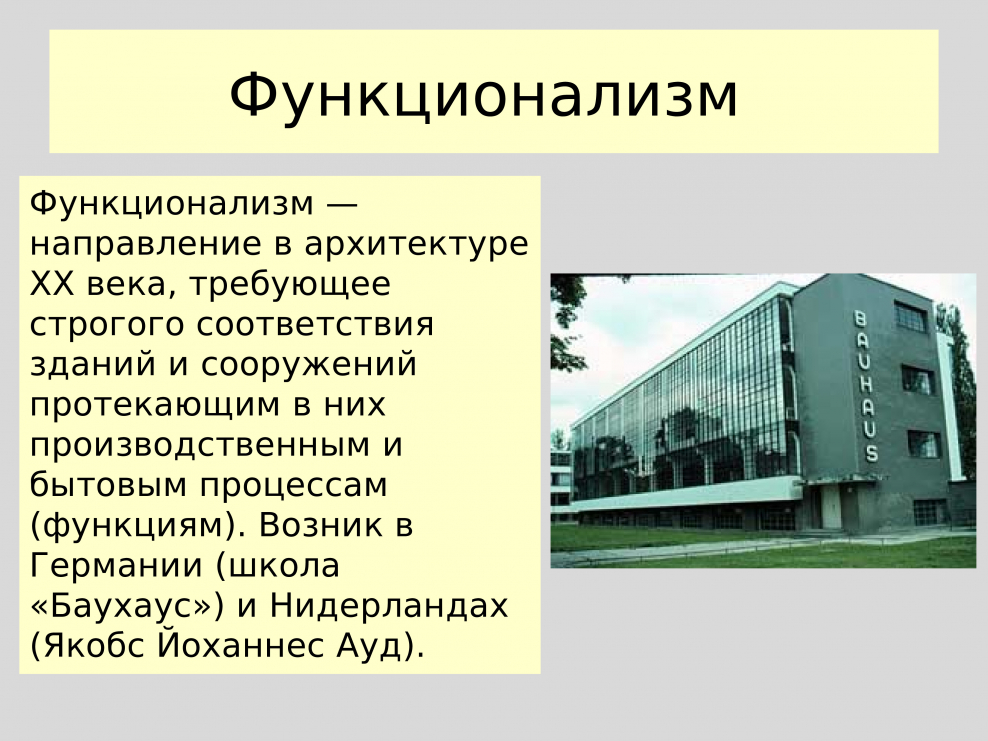 Функционализм в Европе 20 век