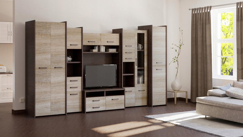 Стенка для гостиной мокко ПМ-138.00