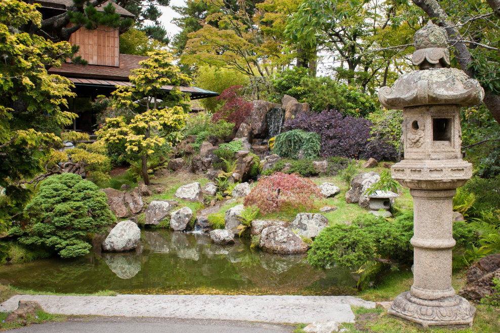 Японский замок Кокура с садом