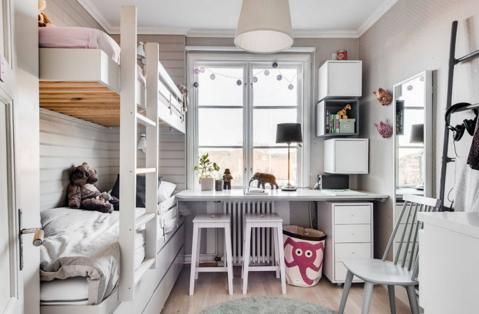 Детская для двоих девочек в стиле Сканди