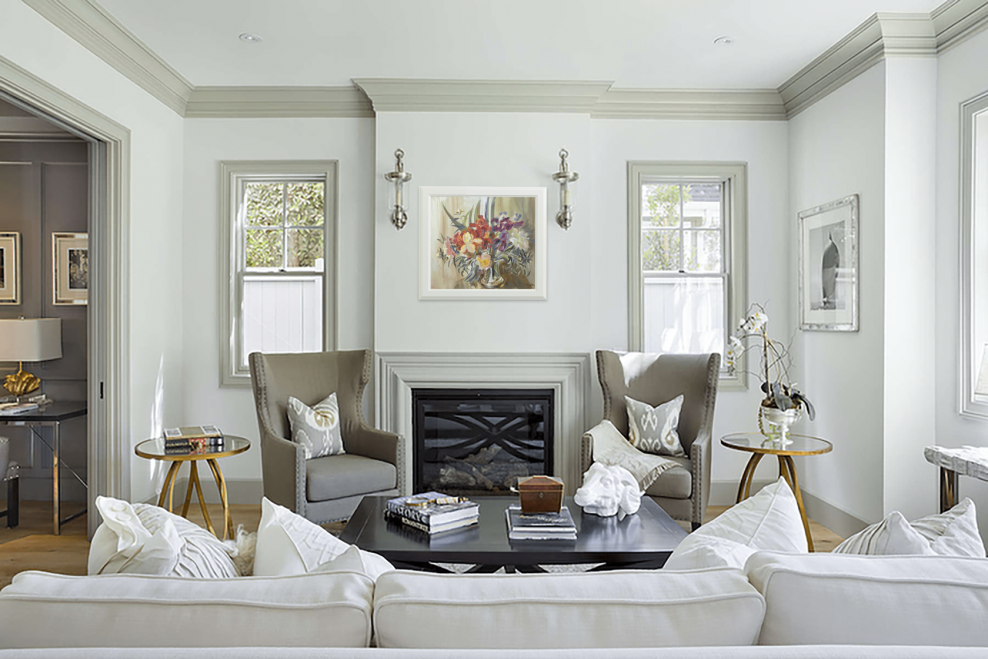 Классический интерьер с белыми стенами
