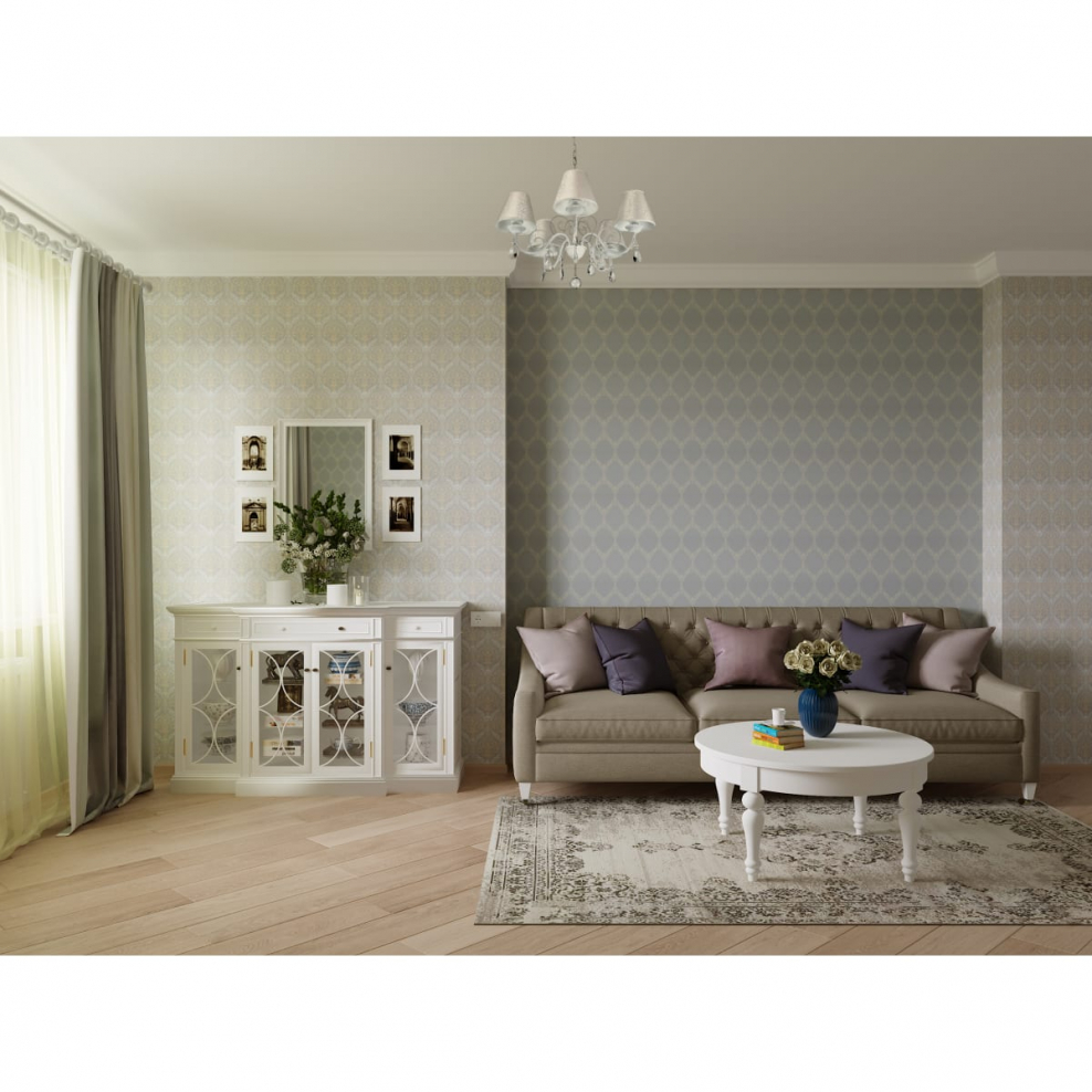 Светлые обои в гостиную