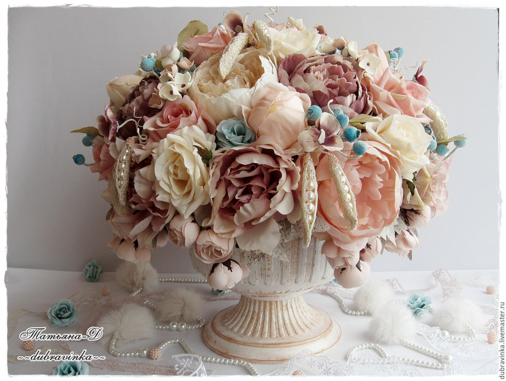 Цветочные композиции в стиле шебби Шик