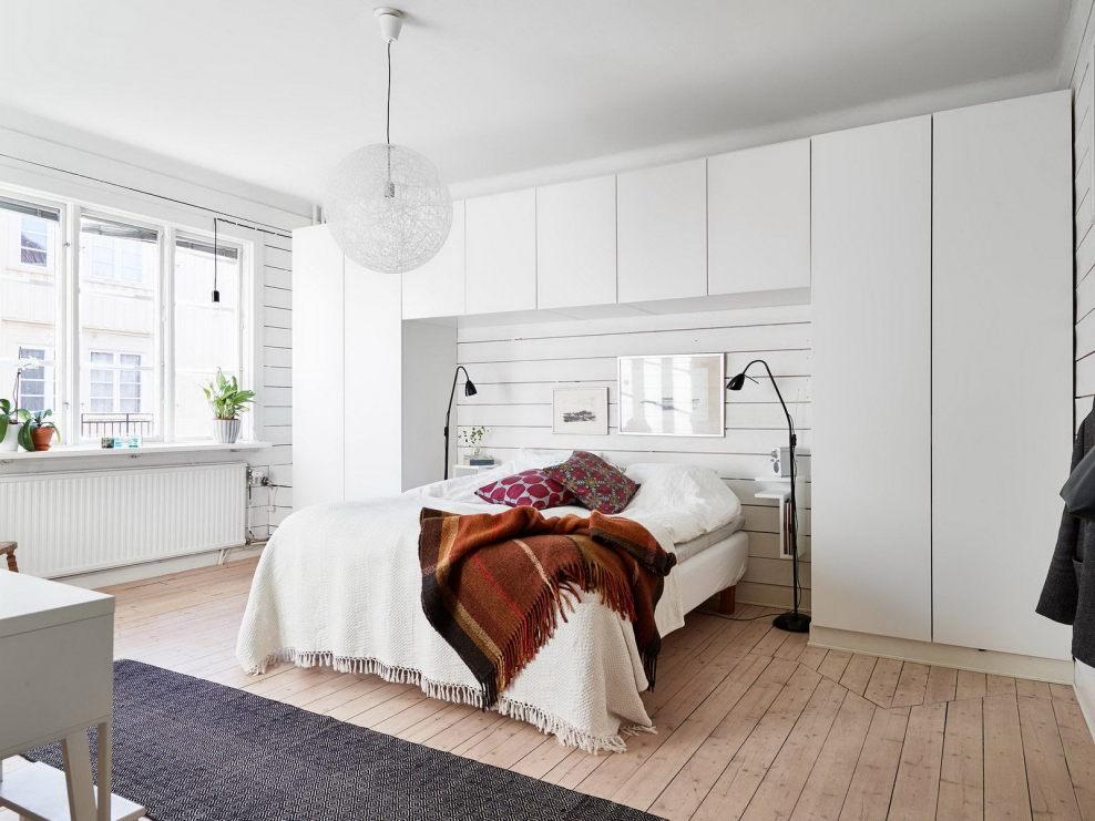 Шкаф в скандинавском стиле в спальню