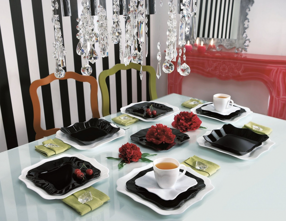 Luminarc / столовый набор 19 предметов микс отантик Блэк Уайт белый