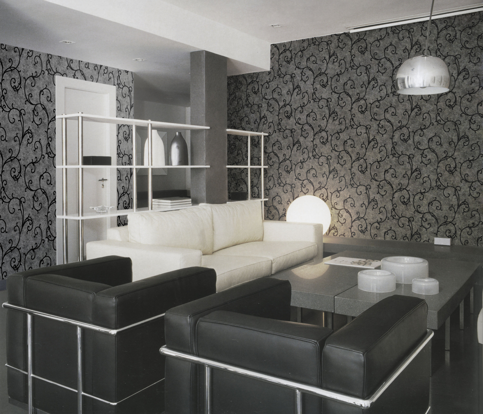 Гостиная в серебристых тонах