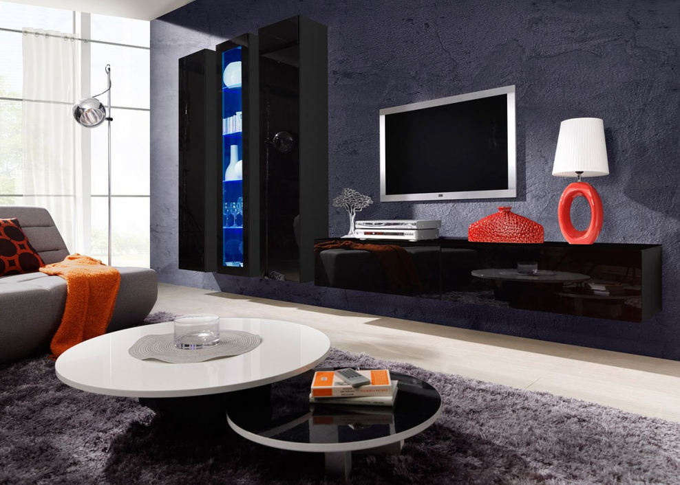 Vigo vi гостиная черный/белый глянец cama