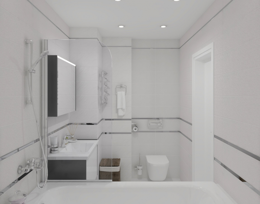 Story плитка настенная серый волна