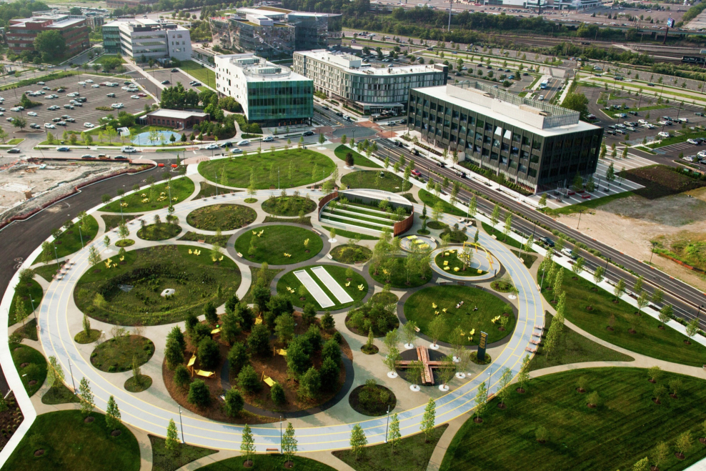 Парк Navy Yards Central Green в Филадельфии