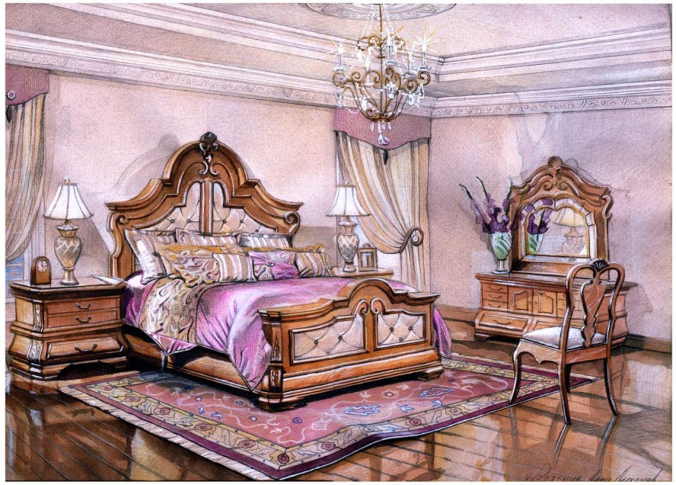 Спальня в розовом стиле