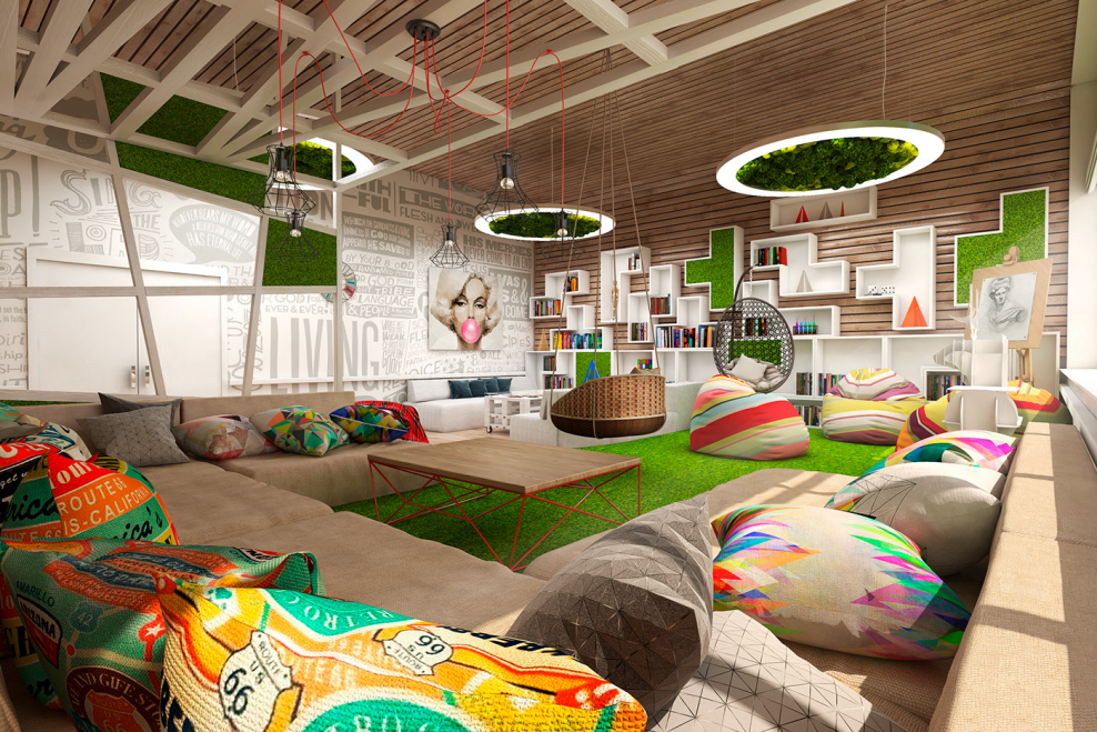 The student Hotel Amsterdam интерьер