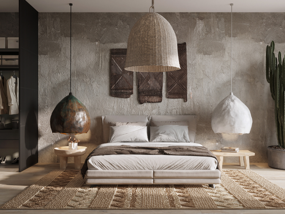 Спальня стиль бохемиан Шик