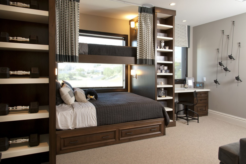 Комната в темных тонах для подростка