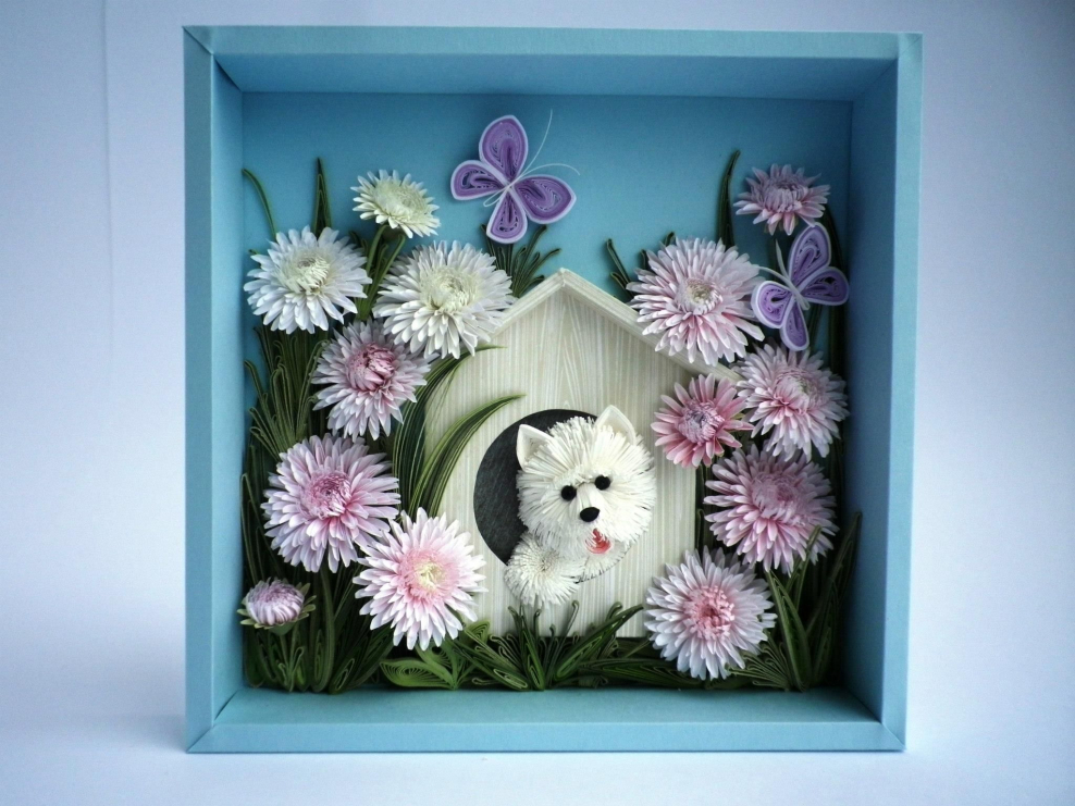 Панно из бумажных цветов