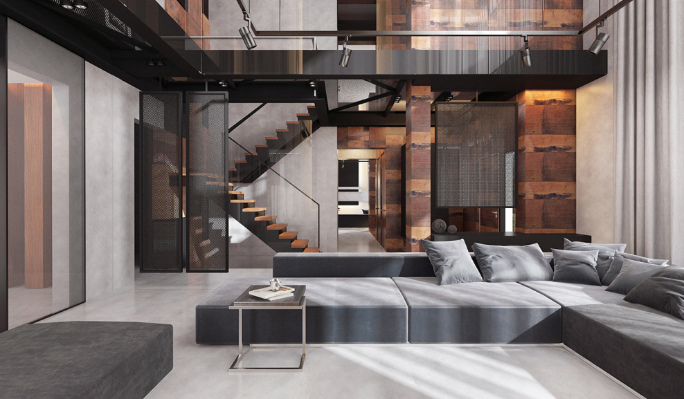 Интерьер из бетона