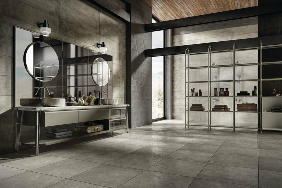 Комната с бетонными стенами