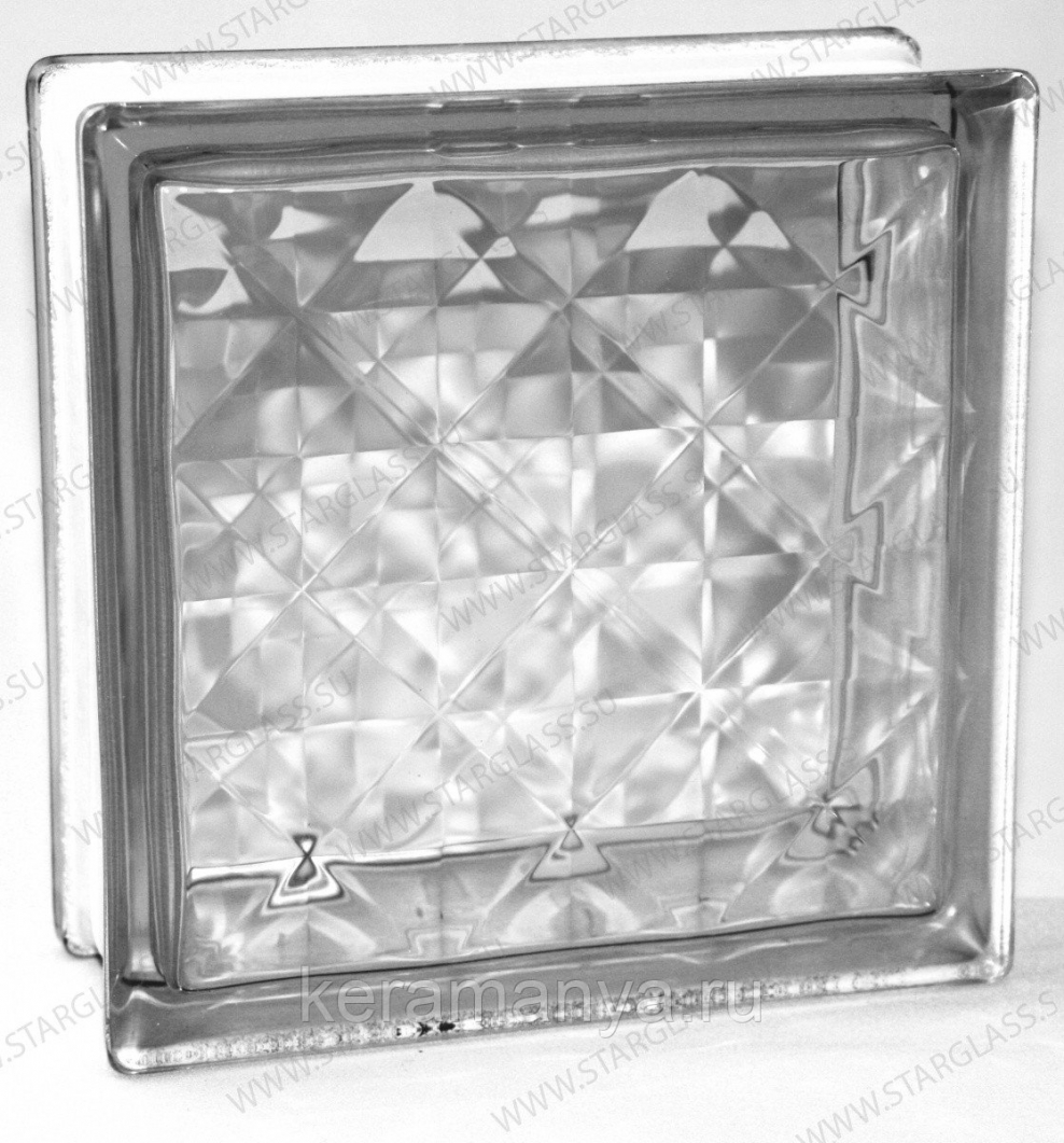 Стеклоблок Инка бесцветный 190*190*80 Vitrablok