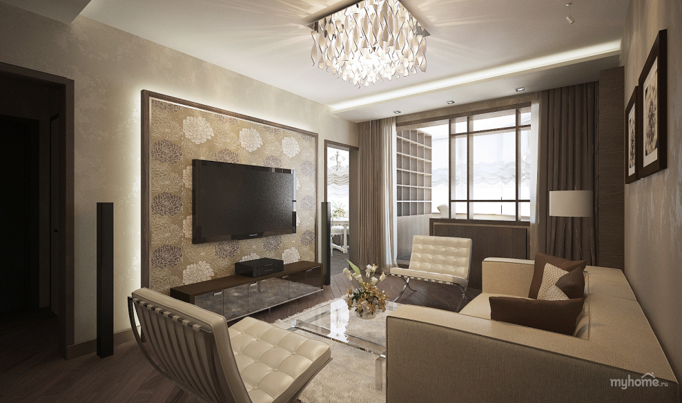 Интерьер трехкомнатной квартиры