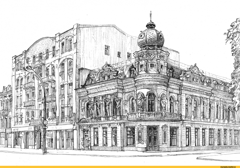 Отмывка акварелью Италии