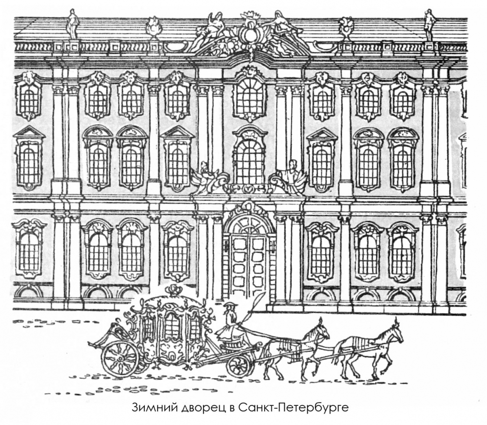Московское Барокко рисунок акварелью