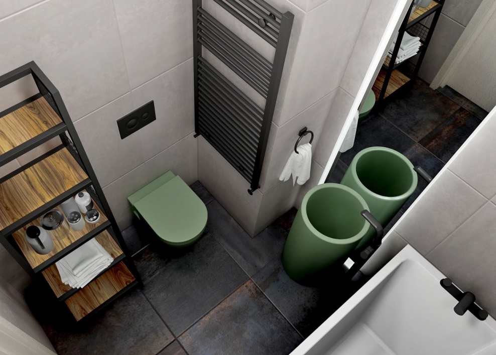 Санузел 4кв.м стиле лофт