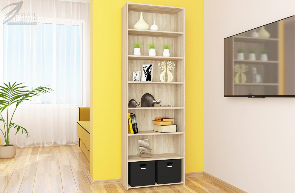 Стеллаж №5 дуб сонома светлый