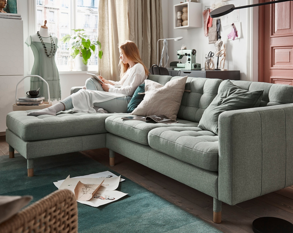 Landskrona ikea диван зеленый