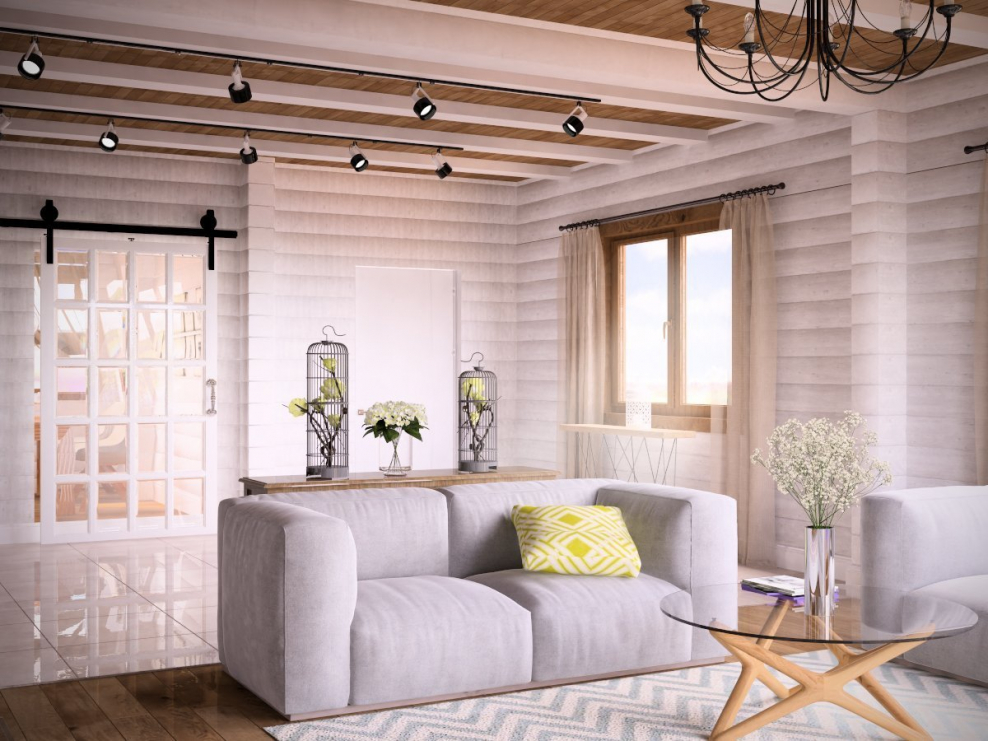 Гостиные с вагонкой