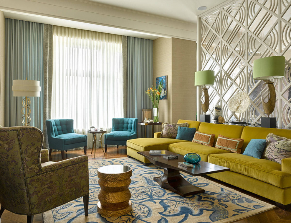 Сочетание цветов в интерьере гостиной
