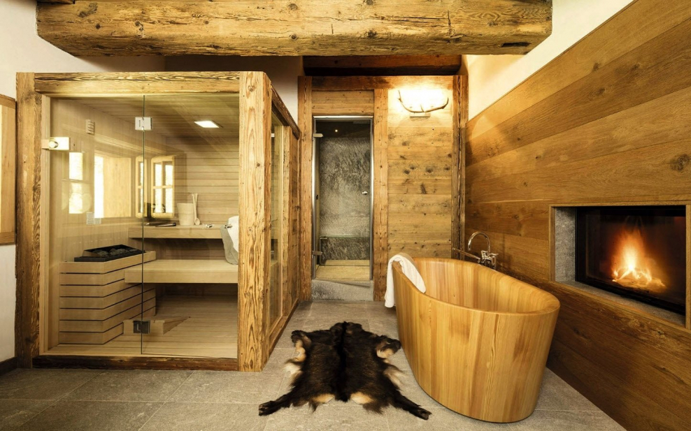 Отделка комнаты в стиле Шале