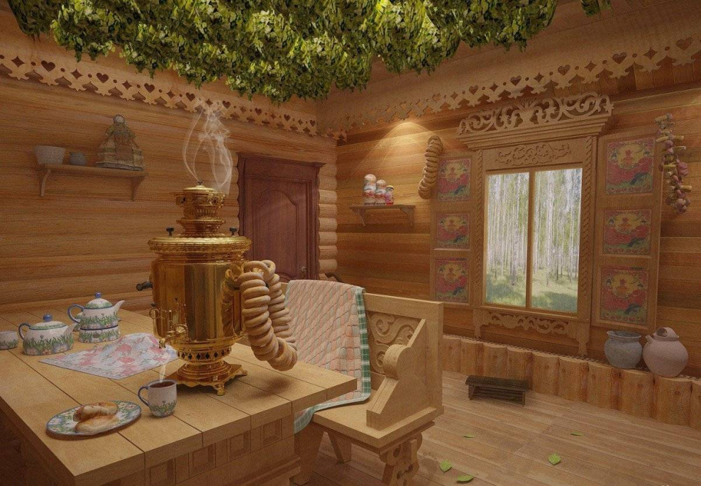 Интерьер русской бани