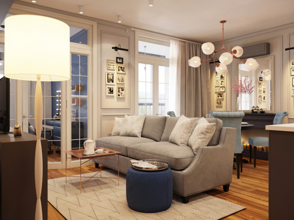 Кухня гостиная в стиле Модерн 20кв м