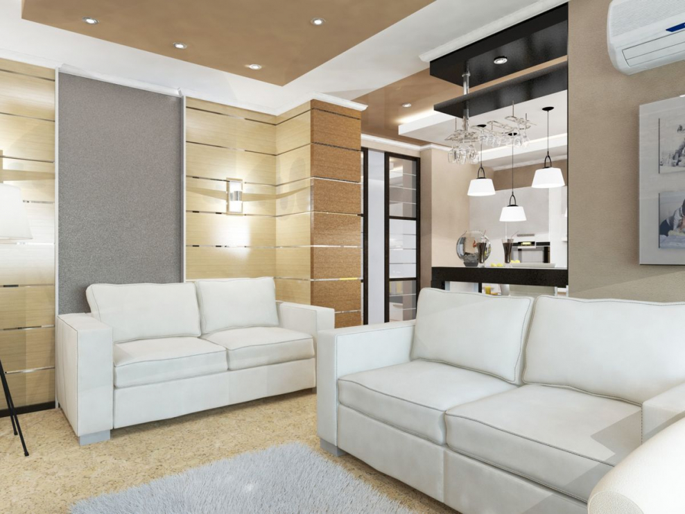 Интерьер кухни-гостиной