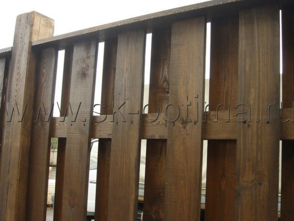Забор штакетник деревянный