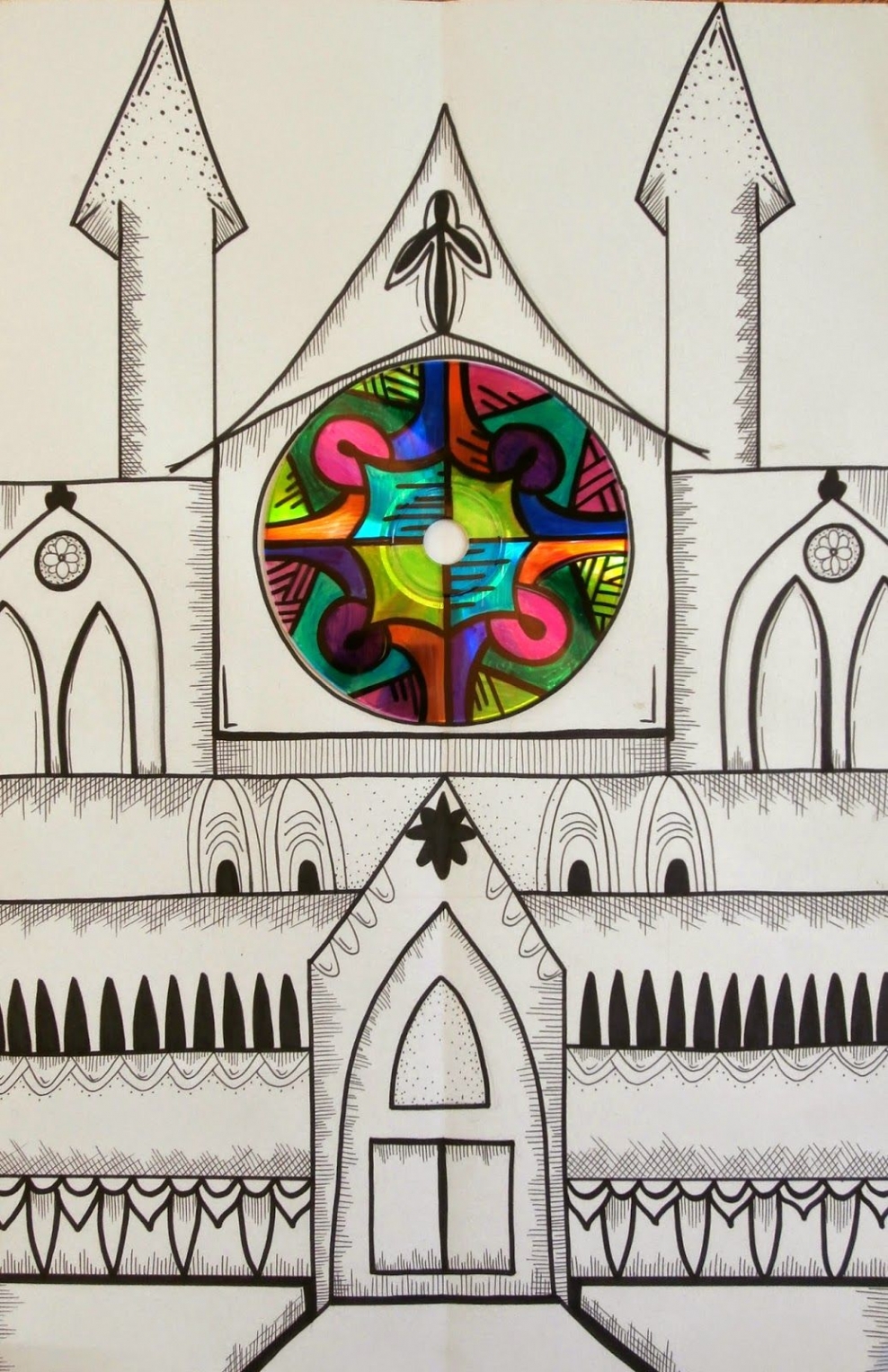 Готический собор зарисовка