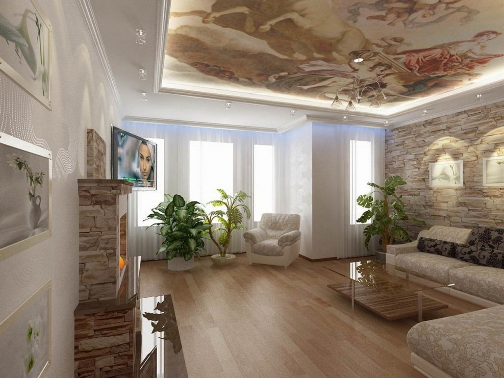Отделка гостиной в доме