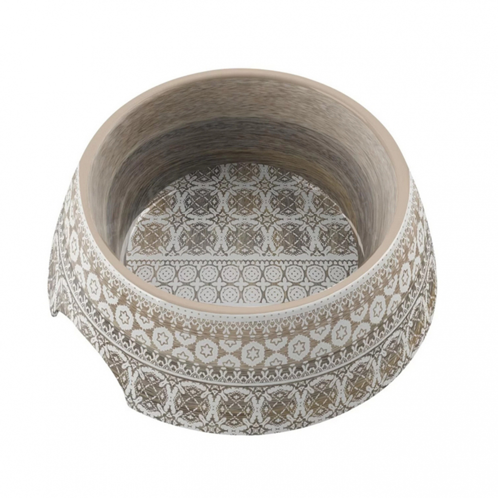 TARHONG / миска для животных керамическая "Wood Grain", белая, 15.2х15.2х5.2см (700мл)