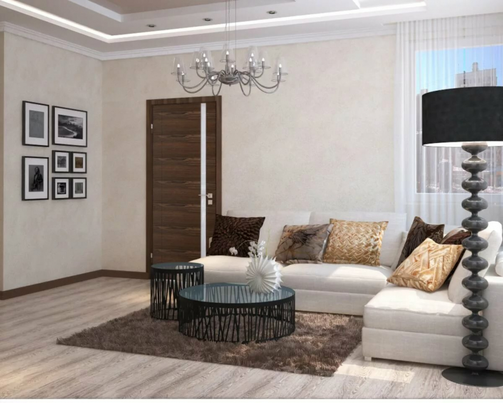 Серо бежевый интерьер