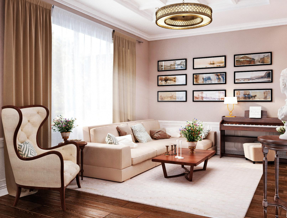 Бежевая стена