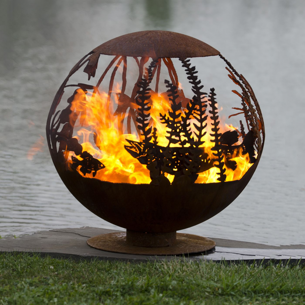 Уличный камин шар