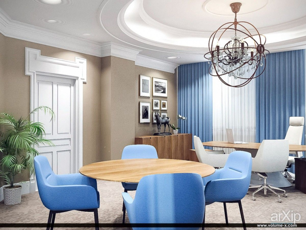 Голубой кабинет интерьер