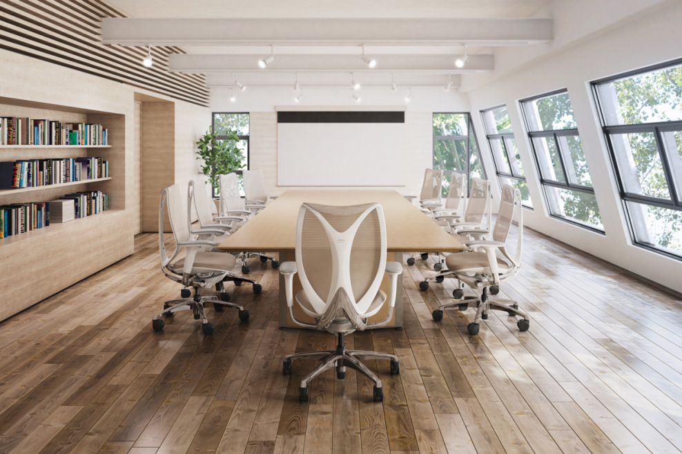 Офис в бежевых тонах