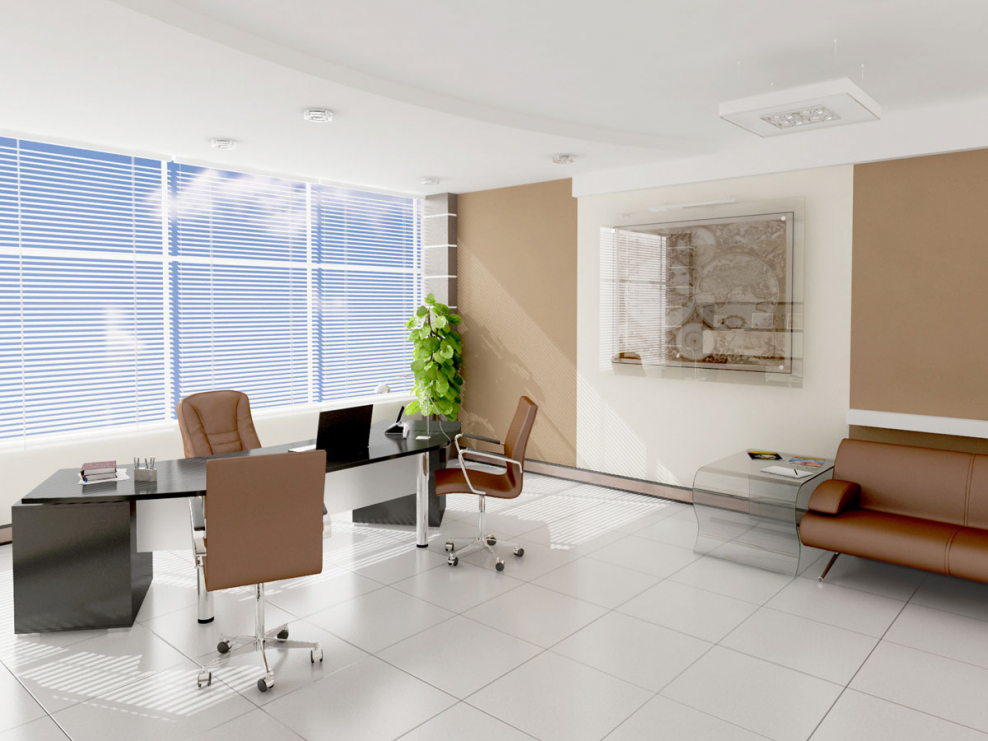 Офис светлый интерьер