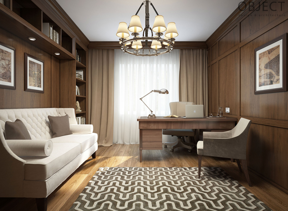 Гостиная в бежево коричневых тонах