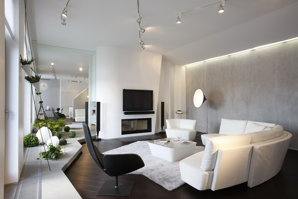 Стильный белый интерьер