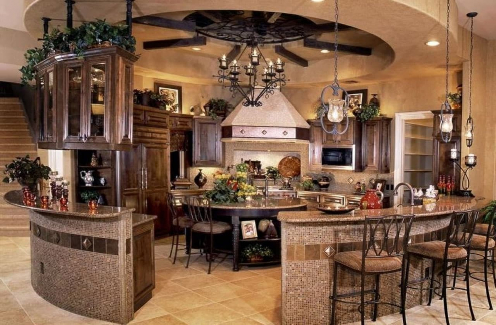 Красивые круглые кухни