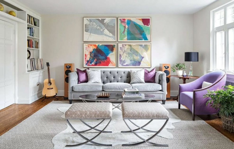 Цветовые акценты в интерьере гостиной