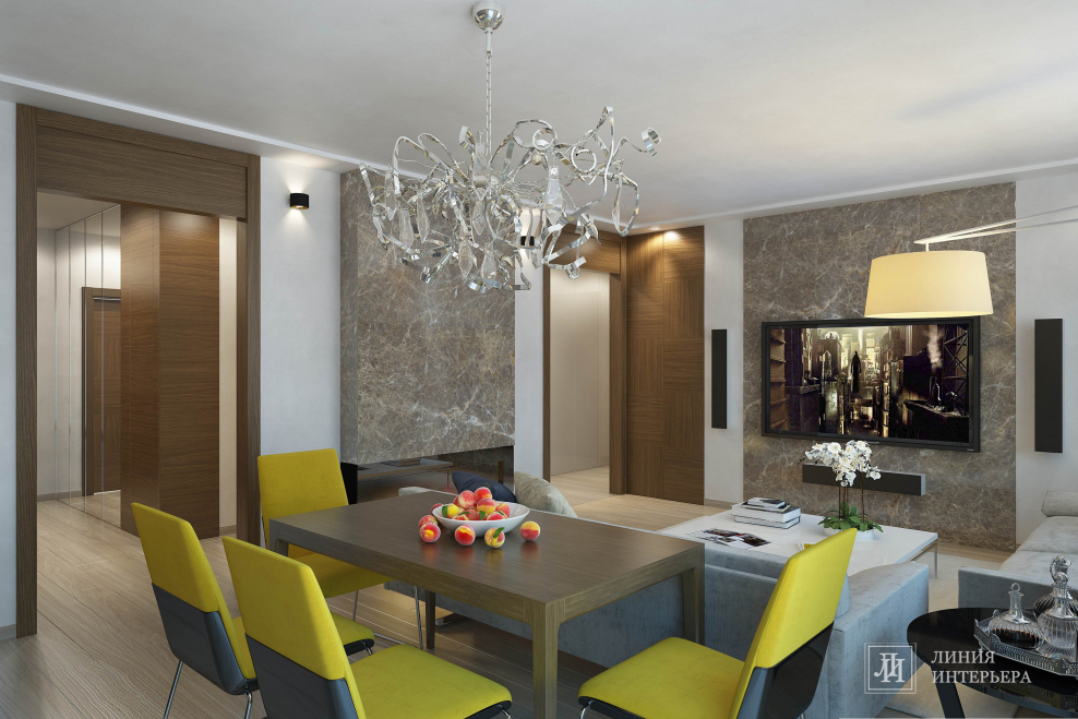 Кухня гостиная столовая в современном стиле