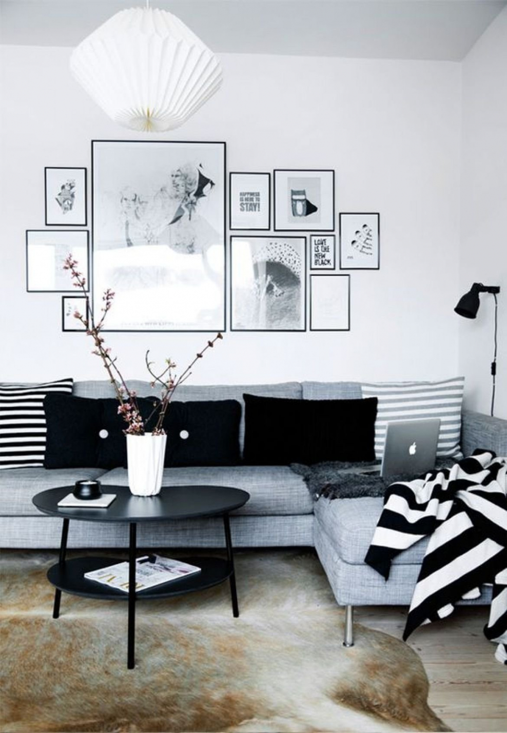 Черно белый стиль в интерьере